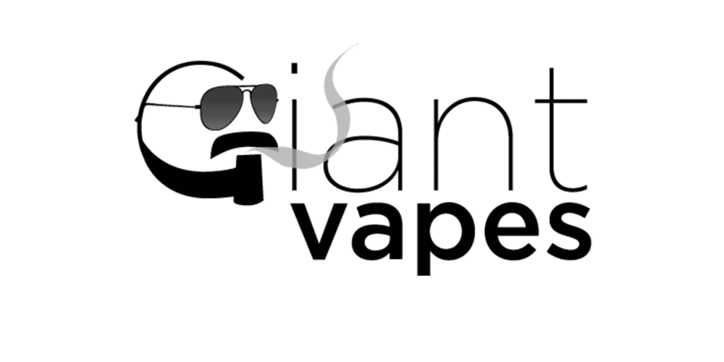 Giant Vapes logo featuring a stylized letter G with sunglasses, representing a modern vape brand.
