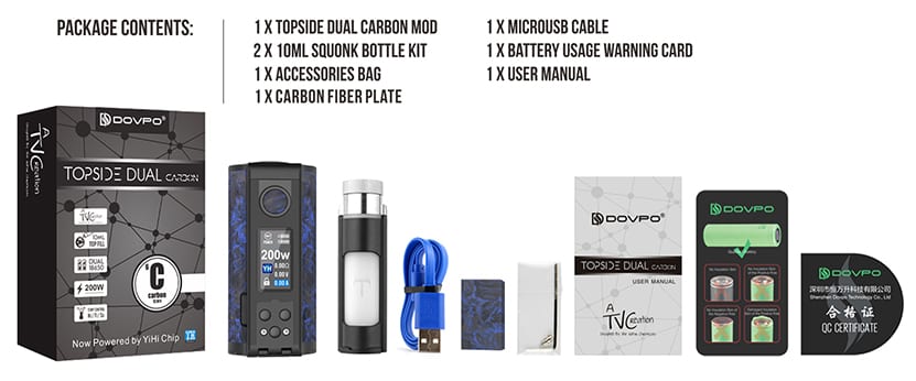 Topside dual carbon squonk mod dovpo topside dual carbon squonk mod $108. 99