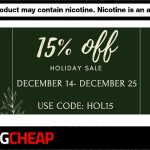 Eciggity holiday sale! Extra 15% off site-wide