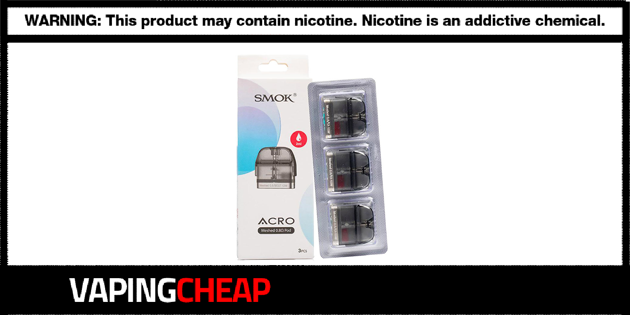 Smok Acro Replacement Pod Smok Acro Replacement Pod 3 Pack $6.99 (USA)