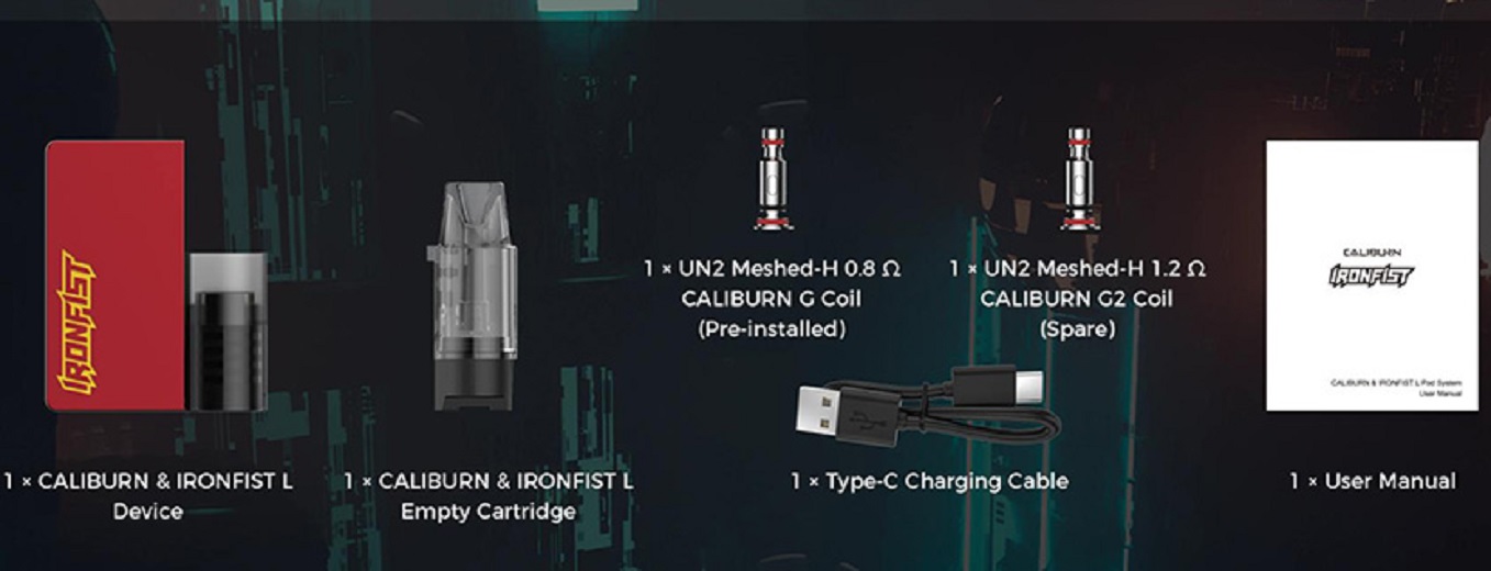 Uwell caliburn ironfist l pod system uwell caliburn ironfist l pod kit $19. 99 (usa)