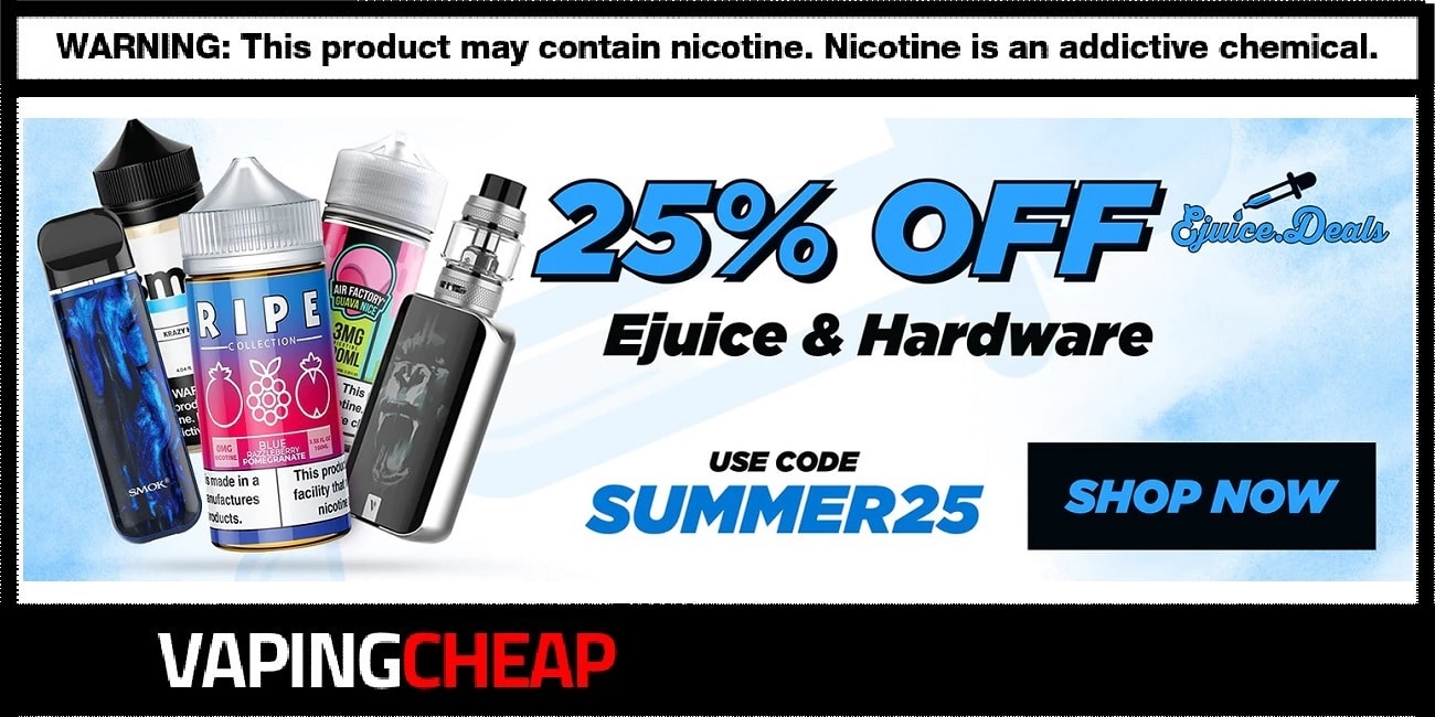EJuice.Deals End of Summer Sale! 25 Off Vape Juice & Hardware Vaping Cheap Deals
