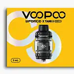 Voopoo uforce-x tank kit for vaping, includes tank, coils, and user manual, ideal for cloud chasers and flavor enthusiasts.
