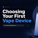 Image showing different vape devices for beginners, including a digital vape with display, a sleek pen-style vape, and a compact vape, suitable for new users.