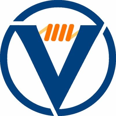 Vape logo featuring a stylized 'V' with a vapor cloud and orange lines, representing vaping and vapor production.